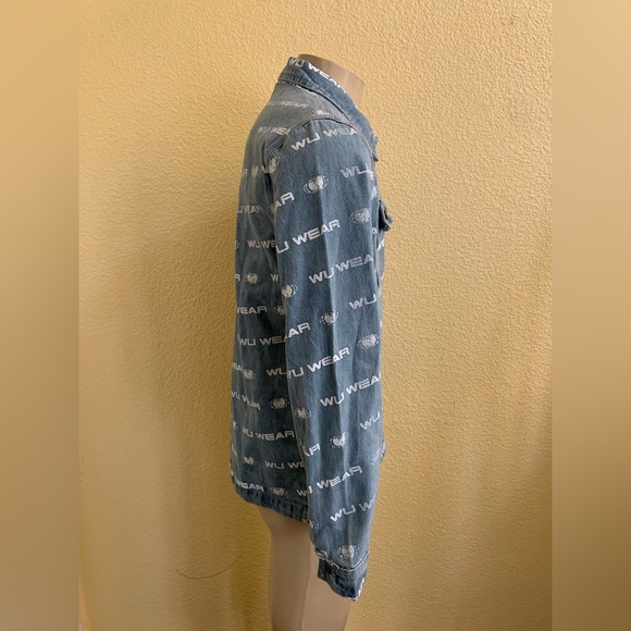 VTG NWT Wu Wear Men’s Size Medium Blue Printed Denim Jacket - Picture 2 of 8